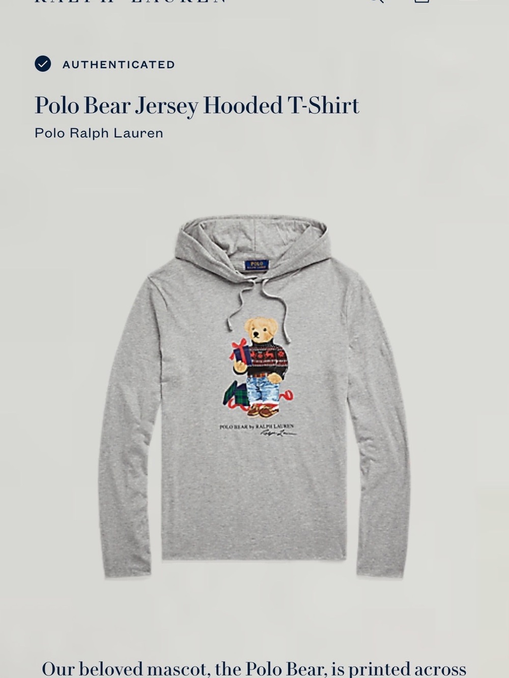Ralph Lauren Polo Bear Jersey Hooded T-Shirt - Picture 3 of 7